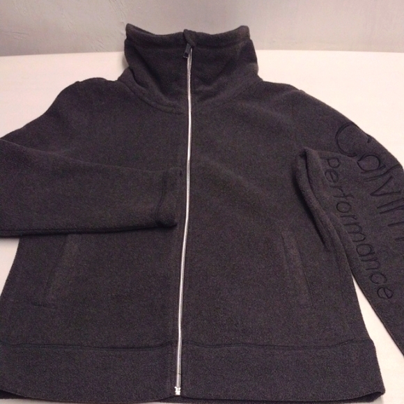 Calvin Klein Gray Bomber Jacket with Relaxed Fit and High Collar - Picture 1 of 11